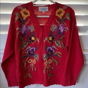 Hand embroidered cardigan